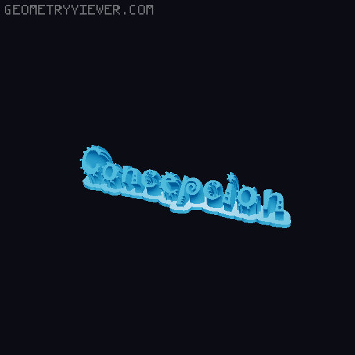 Sweeping crazy name tag 3D model thumbnail