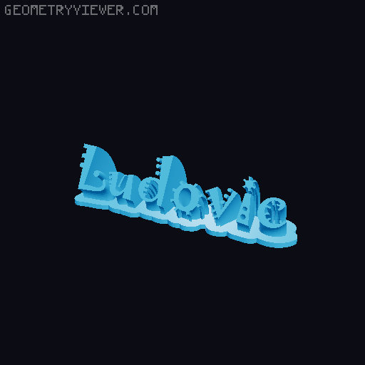 Sweeping crazy name tag 3D model thumbnail