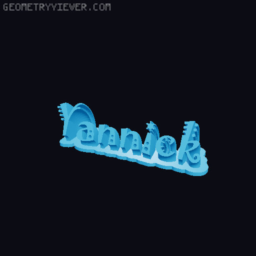 Sweeping crazy name tag 3D model thumbnail