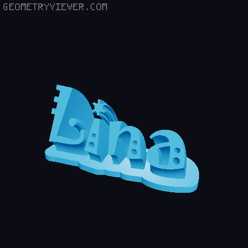 Sweeping crazy name tag 3D model thumbnail