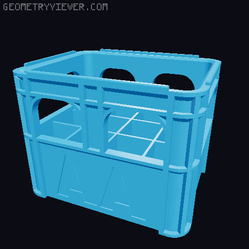 Stackable beer crate for batteries 3D model thumbnail