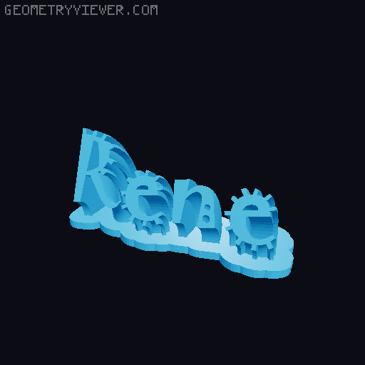 Sweeping crazy name tag 3D model thumbnail