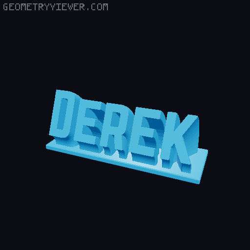 Sweeping Name Tag 3D model thumbnail