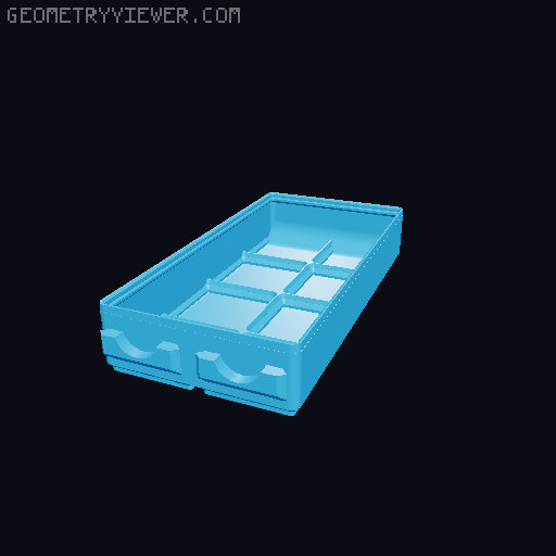 Parametric Gridfinity bins for GOEWS 3D model thumbnail