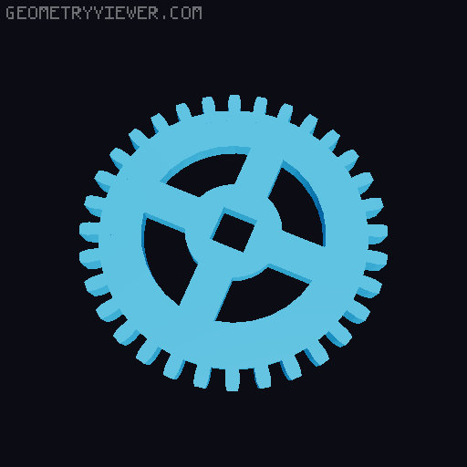 "L" Reduction Gear Set for D130  ("Gear Set 03") 3D model thumbnail