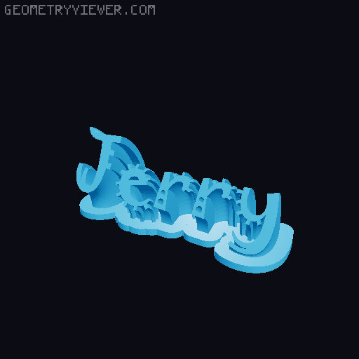 Sweeping crazy name tag 3D model thumbnail