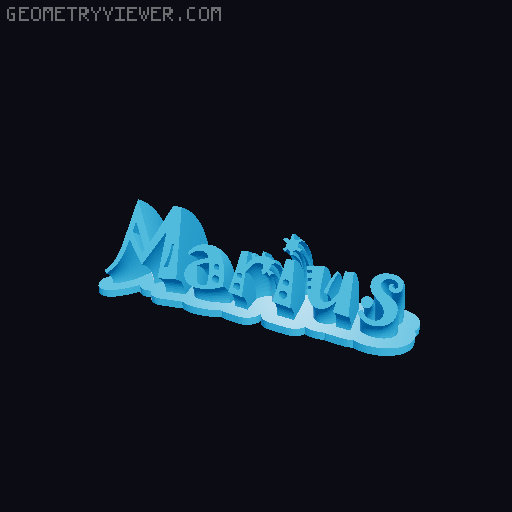 Sweeping crazy name tag 3D model thumbnail