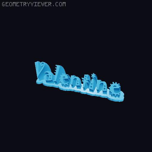 Sweeping crazy name tag 3D model thumbnail