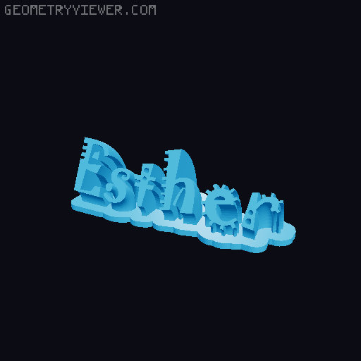 Sweeping crazy name tag 3D model thumbnail