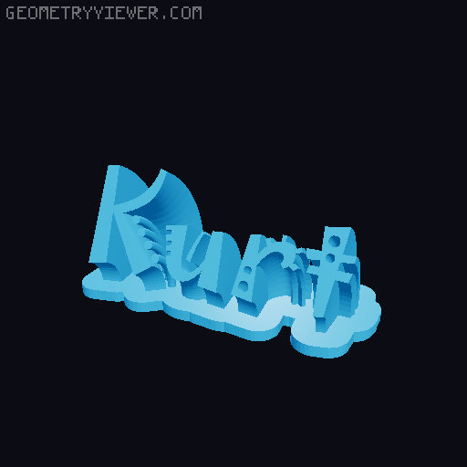 Sweeping crazy name tag 3D model thumbnail