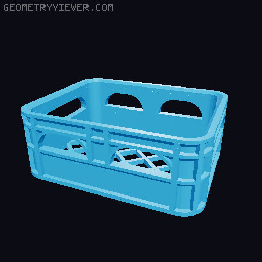Half-height beer crate for CR2032 coin cell batteries 3D model thumbnail