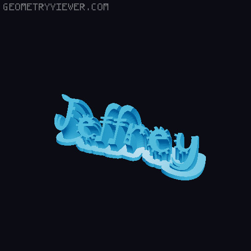 Sweeping crazy name tag 3D model thumbnail