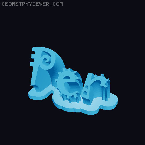 Sweeping crazy name tag 3D model thumbnail