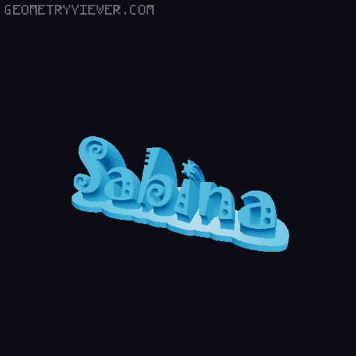 Sweeping crazy name tag 3D model thumbnail