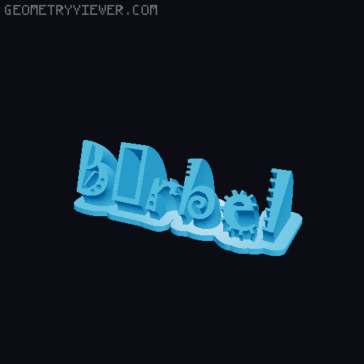 Sweeping crazy name tag 3D model thumbnail