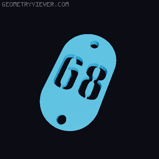 Porta chaves; Keychain 3D model thumbnail