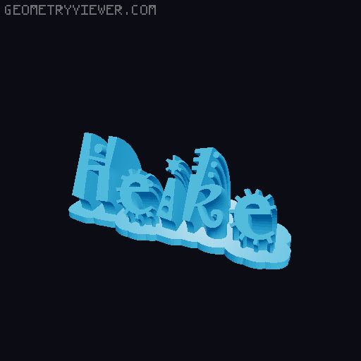 Sweeping crazy name tag 3D model thumbnail
