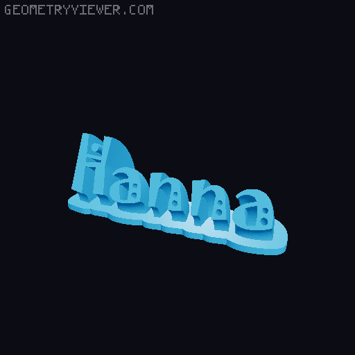 Sweeping crazy name tag 3D model thumbnail