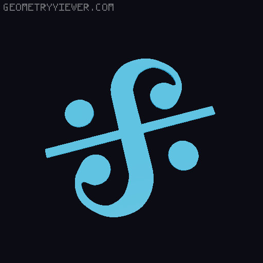 Music notes and symbols 3D model thumbnail