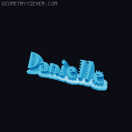 Sweeping crazy name tag 3D model thumbnail