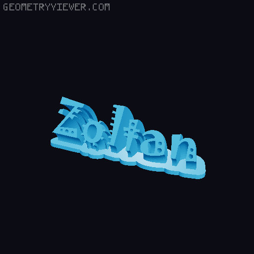 Sweeping crazy name tag 3D model thumbnail