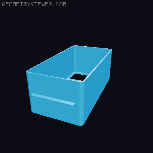 Gridfinity open top chest 2x4 3D model thumbnail
