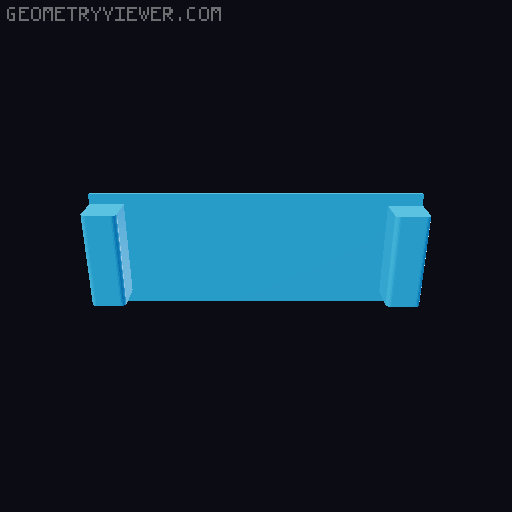 T-Trak Straight Module (Tomix Fine Track, Dual Mainline) 3D model thumbnail