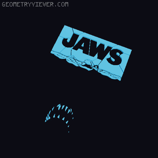 Stained Glass JAWS Movie Poster (BWRB - AMS) 3D model thumbnail