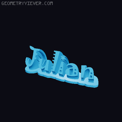 Sweeping crazy name tag 3D model thumbnail