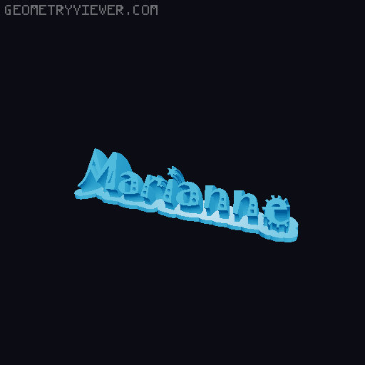 Sweeping crazy name tag 3D model thumbnail