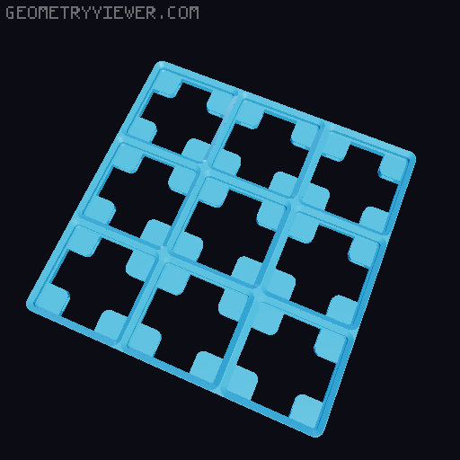 Magnet-slide-in baseplate with dovetail connectors 3D model thumbnail