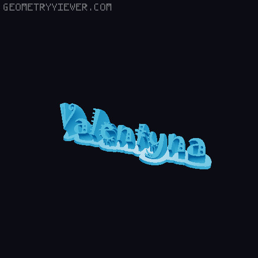 Sweeping crazy name tag 3D model thumbnail