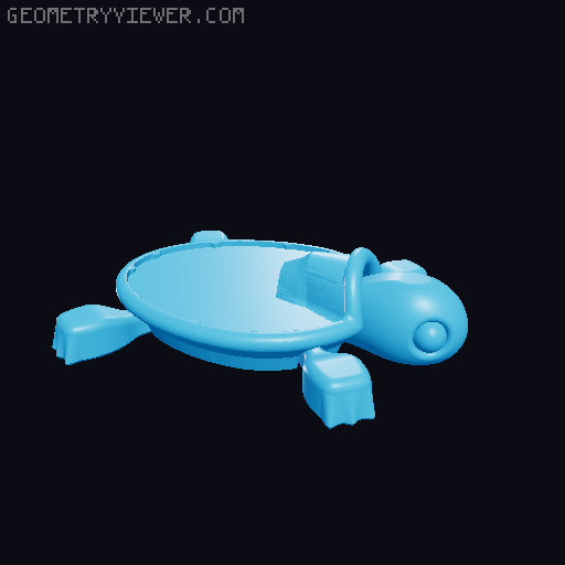 Turtle with removable shell 3D model thumbnail