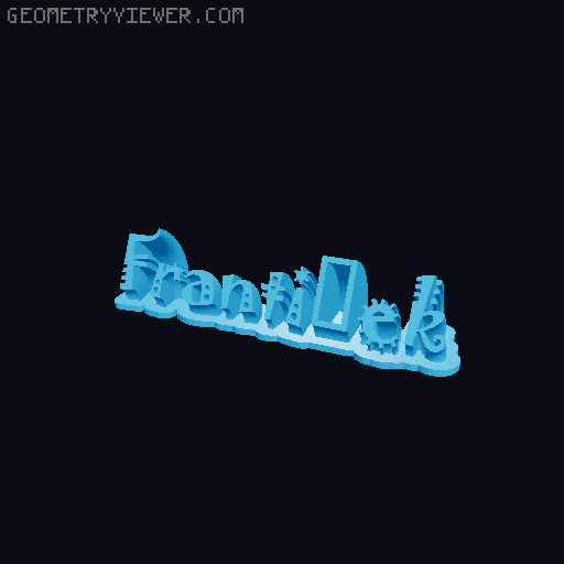Sweeping crazy name tag 3D model thumbnail