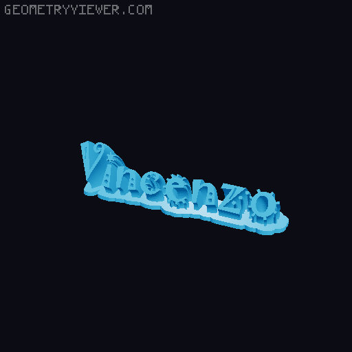 Sweeping crazy name tag 3D model thumbnail