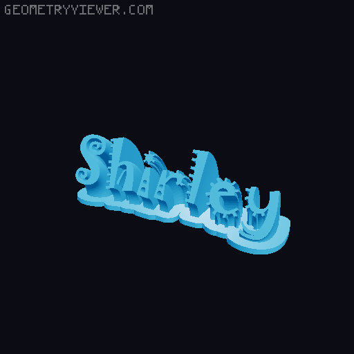 Sweeping crazy name tag 3D model thumbnail