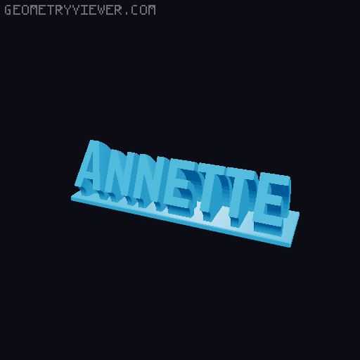 Sweeping Name Tag 3D model thumbnail
