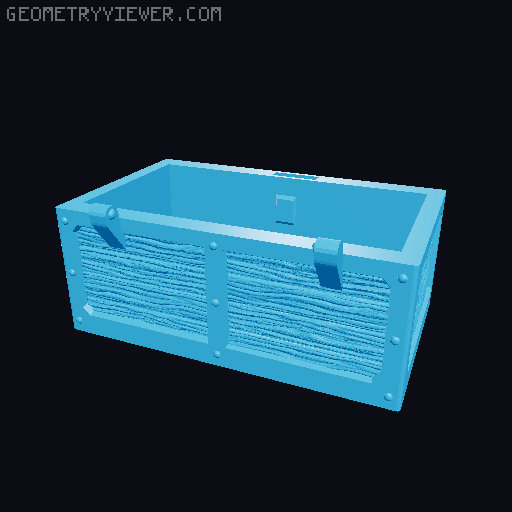 hinged piggy bank chest with working lock and key 3D model thumbnail