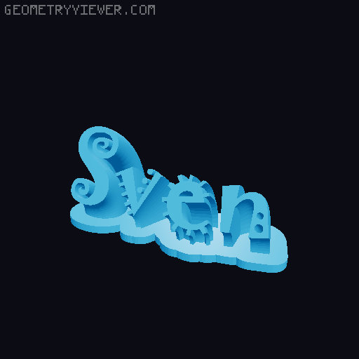 Sweeping crazy name tag 3D model thumbnail