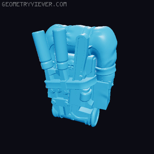 DND gas mask warrior with arms 3D model thumbnail
