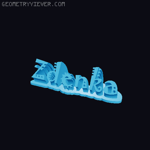 Sweeping crazy name tag 3D model thumbnail