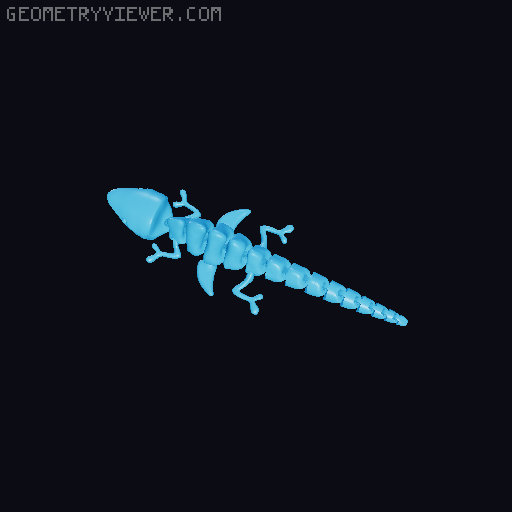 articulated Sharkmeleon abomination of land and sea 3D model thumbnail