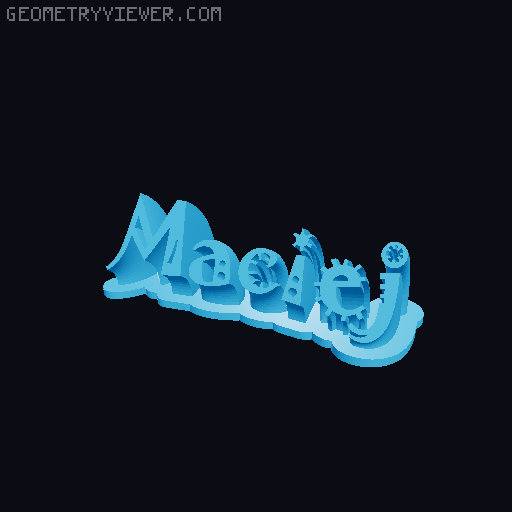 Sweeping crazy name tag 3D model thumbnail