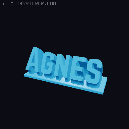 Sweeping Name Tag 3D model thumbnail