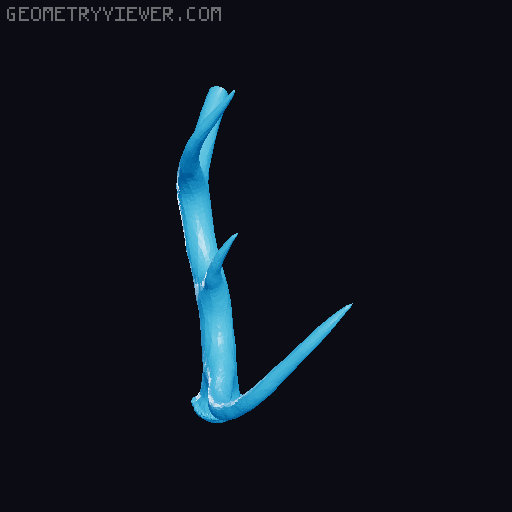 Wendigo Skull with dowel connectors 3D model thumbnail