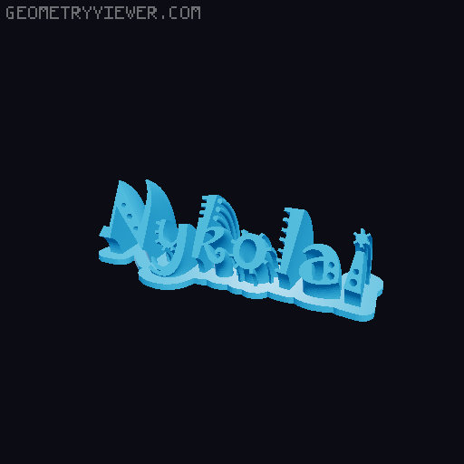 Sweeping crazy name tag 3D model thumbnail