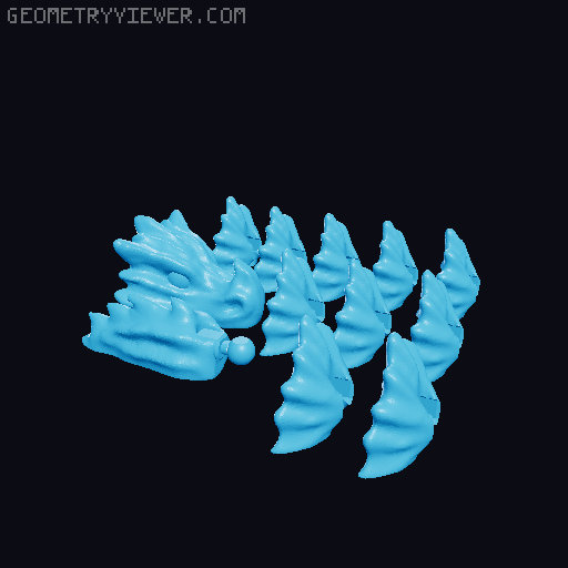 Posable Articulated Bone Dragon 3D model thumbnail