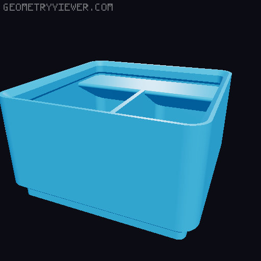 Gridfinity tray with handles and Modern Case spill protectors 3D model thumbnail
