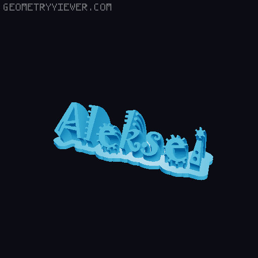 Sweeping crazy name tag 3D model thumbnail