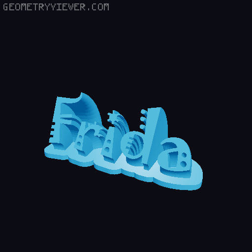 Sweeping crazy name tag 3D model thumbnail